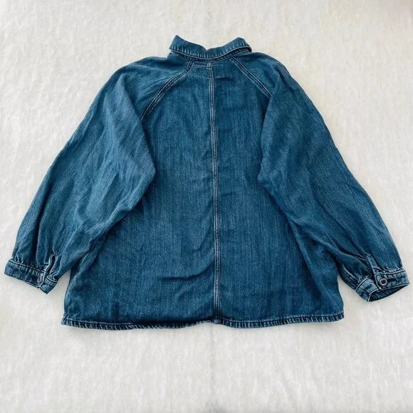 Torrid Feel The Fit Womens Blue Long Sleeve Pocket Denim Chore Jacket Size US 3X - Picture 2 of 8